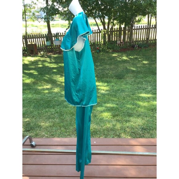 Vintage Vassarette Two-Piece Loungewear Set With Lace Trim S Vassarette Shiny Te - Picture 3 of 7